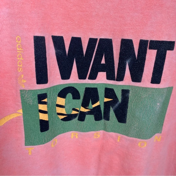 Vintage ADIDAS I Want I Can Torsion Neon Orange Pink Tank Top Mens Size XL - Picture 3 of 9